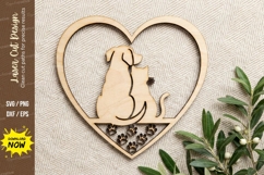 Dog Love Heart Laser Cut, dog svg, dog love svg, puppy svg, Product Image 1