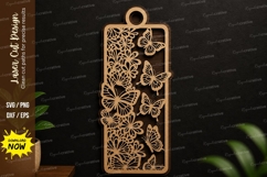 Butterfly Garden Bookmark SVG |Decorative Laser Cut Bookmark Product Image 1