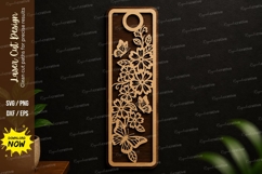 Floral Butterfly Bookmark SVG | Intricate Laser Cut Bookmark Product Image 1
