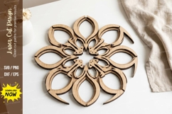 Floral Mandala Laser Cut SVG laser cut svg, floral mandala Product Image 1