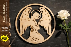 Angel Portrait Frame Laser Cut, angel svg, angel portrait sv Product Image 1