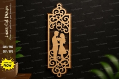 Couple Silhouette Bookmark SVG | Romantic Laser Cut Design Product Image 1