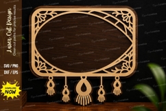 Boho Hanging Frame SVG | Oval Laser Cut Decorative Design Product Image 1