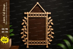 Leaf Hanging Frame SVG | Rustic Laser Cut Wall Decor leaf Product Image 1
