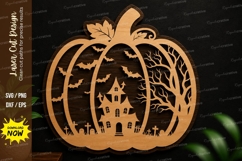 Pumpkin Haunted House SVG | Halloween Laser Cut Decor Product Image 1