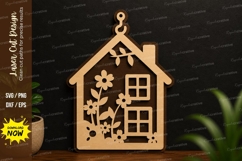 Floral House SVG | Cozy Home Laser Cut Wall Art floral house Product Image 1