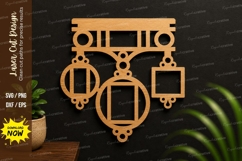 Geometric Hanging Ornament SVG | Modern Laser Cut Decor Product Image 1