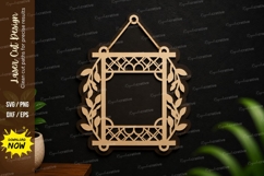 Leaf Hanging Frame SVG | Rustic Laser Cut Wall Art leaf Product Image 1