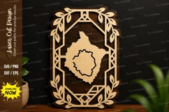 Floral Frame Ornament SVG Laser Cut Wall Art floral frame Product Image 1