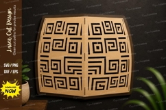 Greek Pattern Lantern SVG | Geometric Laser Cut Lamp Design Product Image 1