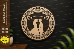 Romantic Couple Circle Laser Cut SVG Design couple Product Image 1
