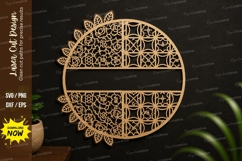 Mandala Circle Frame Laser Cut SVG Design mandala frame svg Product Image 1