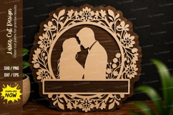Floral Couple Frame Laser Cut SVG Design couple frame svg Product Image 1