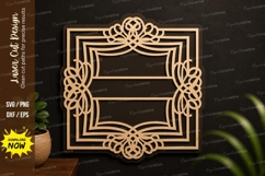 Ornamental Square Frame Laser Cut SVG Design ornamental Product Image 1