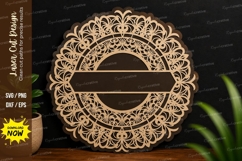 Floral Mandala Round Frame Laser Cut SVG Design floral Product Image 1