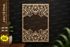 Floral Rectangle Frame Laser Cut SVG Design floral rectangle Product Image 1