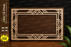 Geometric Rectangle Border Laser Cut SVG Design geometric Product Image 1