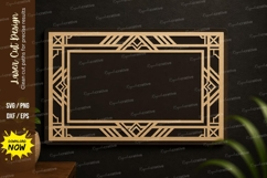 Art Deco Rectangle Frame Laser Cut SVG Design art deco svg Product Image 1