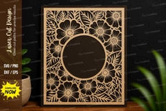 Floral Circle Window Frame Laser Cut SVG Design floral Product Image 1
