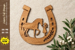 Horse Shoe Frame Laser Cut, horse svg, horseshoe svg, farm Product Image 1