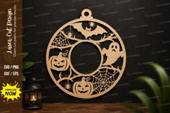 Halloween Pumpkin Circle Laser Cut SVG Design halloween Product Image 1