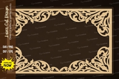 Vintage Corner Border Laser Cut SVG Design vintage border Product Image 1