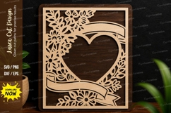 Floral Heart Border Laser Cut SVG Design floral heart svg Product Image 1