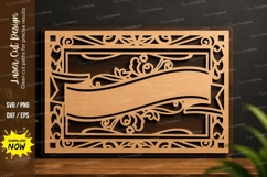 Vintage Banner Frame Laser Cut SVG Design vintage banner svg Product Image 1