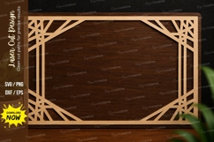 Art Deco Rectangle Border Laser Cut SVG Design art deco Product Image 1