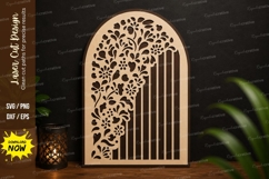 Floral Arch Window Laser Cut SVG Design floral arch svg Product Image 1