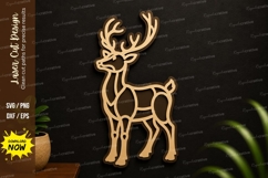 Standing Deer Laser Cut SVG Design standing deer svg Product Image 1