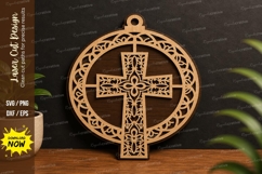 Celtic Cross Circle Laser Cut SVG Design celtic cross svg Product Image 1