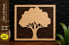 Framed Tree Wall Art Laser Cut SVG Design framed tree sv Product Image 1