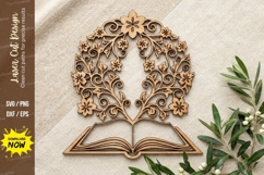 Tree of Life Book Wooden Wall Art | Laser Cut Floral Tree Product Image 1
