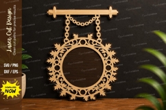 Floral Round Hanging Frame Laser Cut SVG Design floral Product Image 1