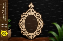 Ornamental Oval Frame Laser Cut SVG Design ornamental frame Product Image 1