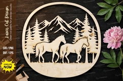 Deer Forest Frame Laser Cut, deer svg, forest deer svg Product Image 1
