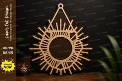 Sunburst Round Frame Laser Cut SVG Design sunburst frame svg Product Image 1