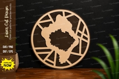 Country Map Circle Laser Cut SVG Design country map svg Product Image 1