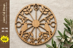 Laser Cut Wooden Bird Wall Clock with Floral Tree Design Product Image 1