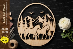 Deer Forest Circle Laser Cut, deer svg, forest deer svg Product Image 1