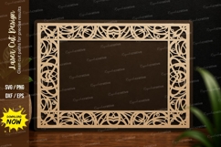 Floral Border Frame Laser Cut SVG Design floral border svg Product Image 1