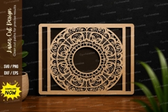 Mandala Circle Frame Laser Cut SVG Design mandala frame svg Product Image 1
