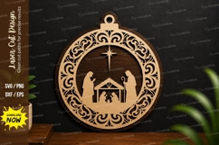 Nativity Scene Ornament Laser Cut SVG Design nativity orname Product Image 1
