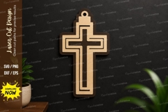 Layered Christian Cross Laser Cut SVG Design layered cross Product Image 1