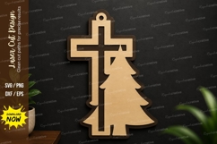 Cross Christmas Tree Laser Cut SVG Design cross christmas Product Image 1