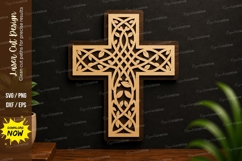 Geometric Cross Ornament Laser Cut SVG Design geometric Product Image 1