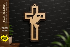 Dove Cross Ornament Laser Cut SVG Design dove cross svg Product Image 1