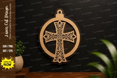 Ornamental Round Cross Laser Cut SVG Design ornamental cross Product Image 1