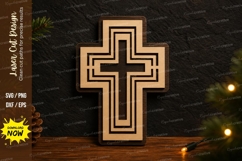 Layered Wooden Cross Laser Cut SVG Design wooden cross svg Product Image 1